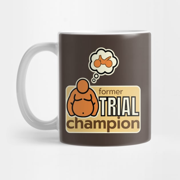 former TRIAL champ, not in shape - classic vintage retro bike cycling sports by ALLEBASIdesigns